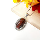 Red Tiger Eye Premium Pendant in Silver