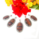 Red Tiger Eye Premium Pendant in Silver