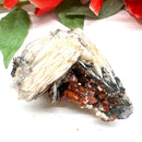 Red Vanadinite on Barite Matrix from Morocco