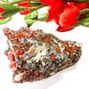 Red Vanadinite on Barite Matrix from Morocco