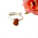 Red Jasper Adjustable Ring in Silver (1 pc)