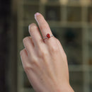 Red Jasper Adjustable Ring in Silver (1 pc)