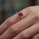 Red Jasper Adjustable Ring in Silver (1 pc)