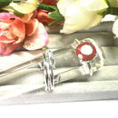 Red Jasper Adjustable Ring in Silver (1 pc)