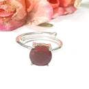 Red Jasper Adjustable Ring in Silver (1 pc)