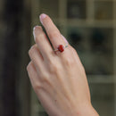 Red Jasper Adjustable Ring in Silver (1 pc)