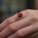 Red Jasper Adjustable Ring in Silver (1 pc)