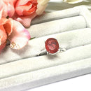Red Jasper Adjustable Ring in Silver (1 pc)