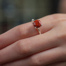 Red Jasper Adjustable Ring in Silver (1 pc)