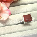 Red Jasper Adjustable Ring in Silver (1 pc)