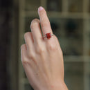 Red Jasper Adjustable Ring in Silver (1 pc)