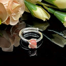 Rhodochrosite Adjustable Rings in Silver