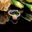 Rhodochrosite Adjustable Rings in Silver