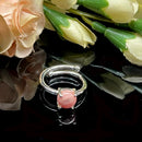 Rhodochrosite Adjustable Rings in Silver