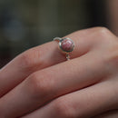 Rhodochrosite Adjustable Rings in Silver