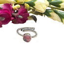Rhodonite Adjustable Rings in Silver