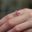 Rhodonite Adjustable Rings in Silver