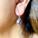 Rhodonite Earrings in Silver