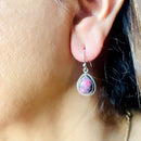 Rhodonite Earrings in Silver