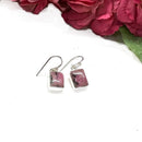 Rhodonite Earrings in Silver