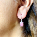 Rhodonite Earrings in Silver