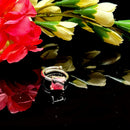 Rhodonite Adjustable Rings in Silver