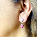 Rhodonite Earrings in Silver
