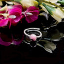 Rhodonite Adjustable Rings in Silver