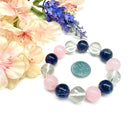 Amethyst, Rose Quartz and Clear Quartz Bracelet (Love and Calm)