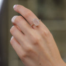 Rose Quartz Adjustable Ring in Silver (for Love and Romance)