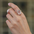 Rose Quartz Adjustable Ring in Silver (for Love and Romance)