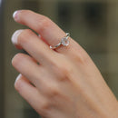 Rose Quartz Adjustable Ring in Silver (for Love and Romance)