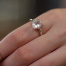 Rose Quartz Adjustable Ring in Silver (for Love and Romance)