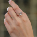 Rose Quartz Adjustable Ring in Silver (for Love and Romance)