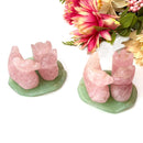 Rose Quartz Ducks on Jade Leaf ( For Romance and Love )