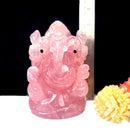 Large Ganeshas in Rose Quartz