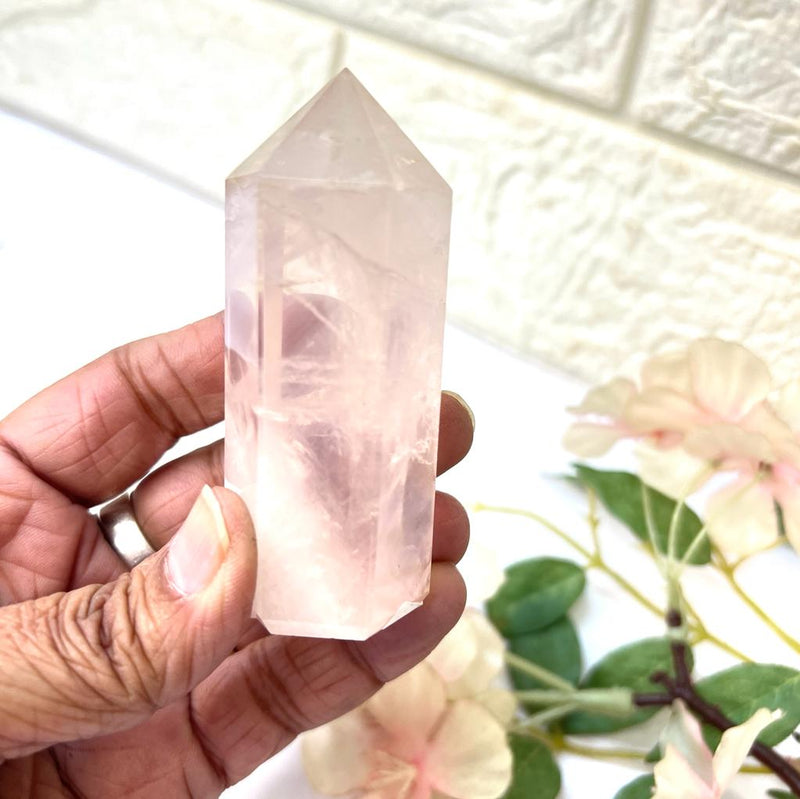 Gem Quality (Transparent) Rose Quartz Towers (Love & Harmony)