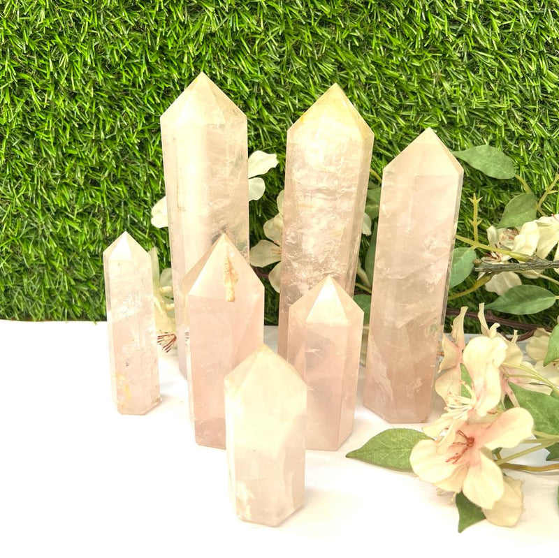 Gem Quality (Transparent) Rose Quartz Towers (Love & Harmony)