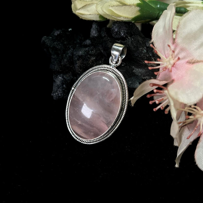 Rose Quartz Pendants in Silver Premium Collection (Love, Romance, Relationships)