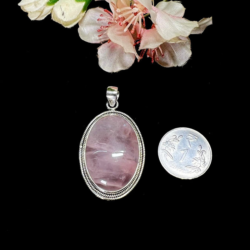 Rose Quartz Pendants in Silver Premium Collection (Love, Romance, Relationships)