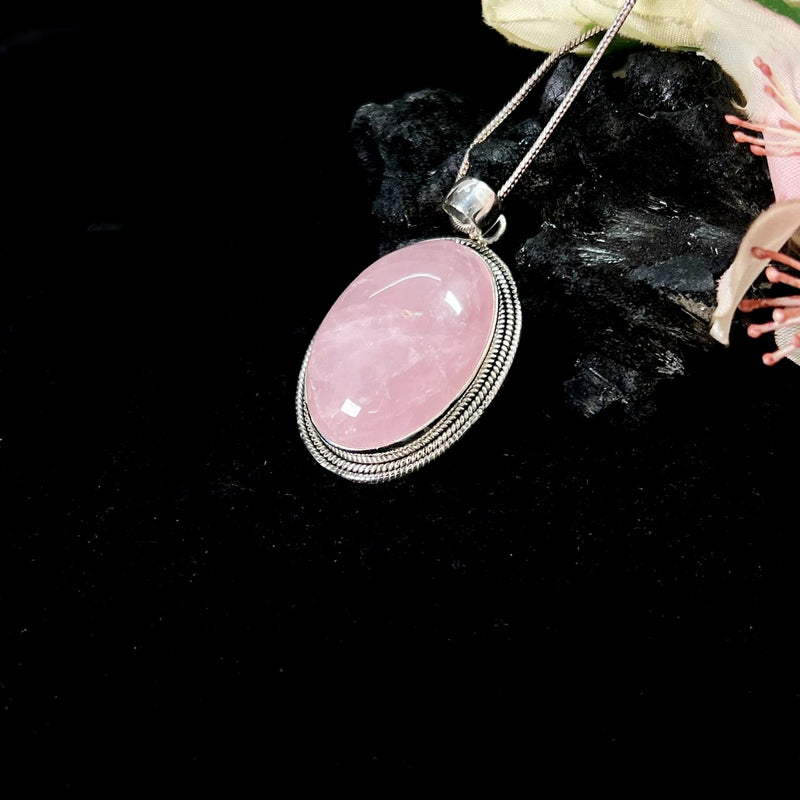 Rose Quartz Pendants in Silver Premium Collection (Love, Romance, Relationships)