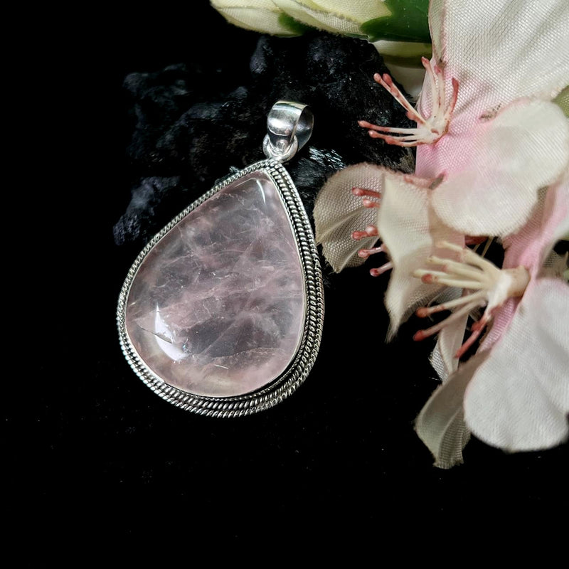 Rose Quartz Pendants in Silver Premium Collection (Love, Romance, Relationships)