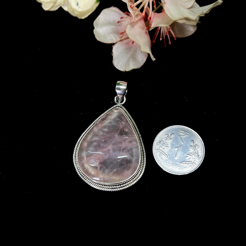 Rose Quartz Pendants in Silver Premium Collection (Love, Romance, Relationships)