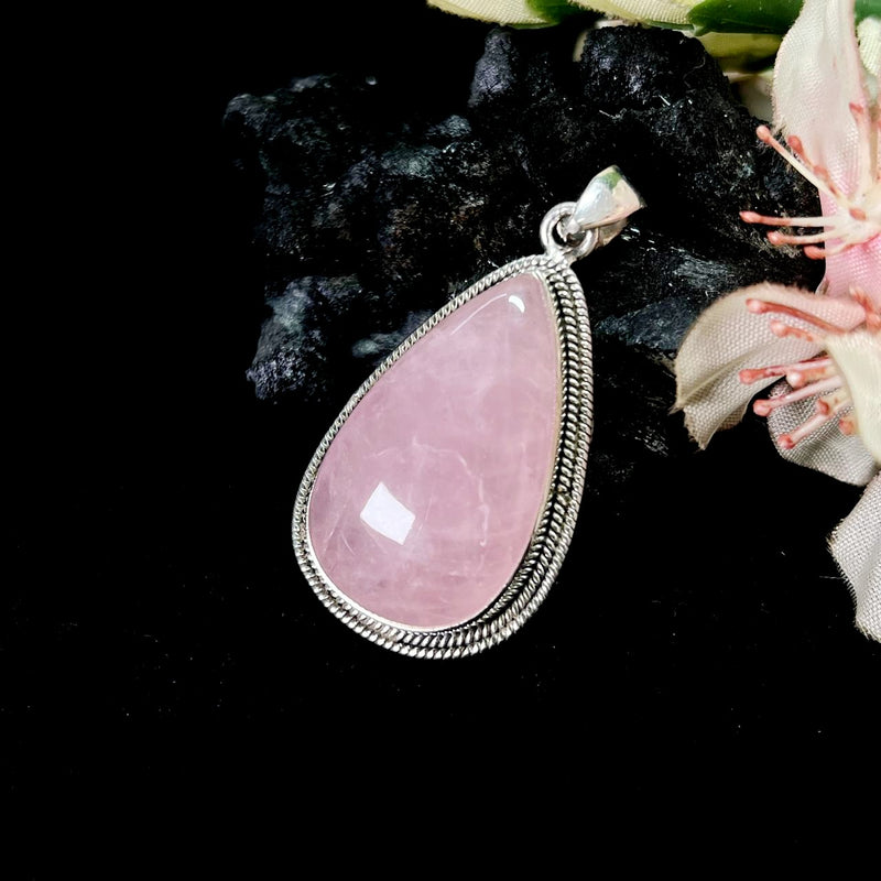 Rose Quartz Pendants in Silver Premium Collection (Love, Romance, Relationships)