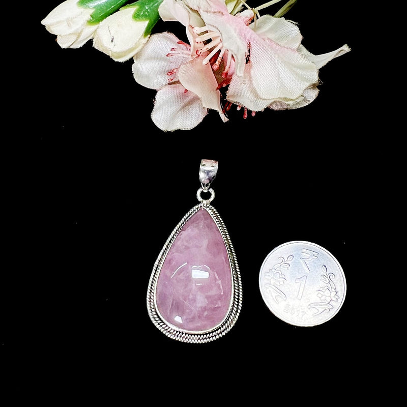 Rose Quartz Pendants in Silver Premium Collection (Love, Romance, Relationships)