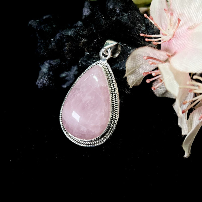 Rose Quartz Pendants in Silver Premium Collection (Love, Romance, Relationships)