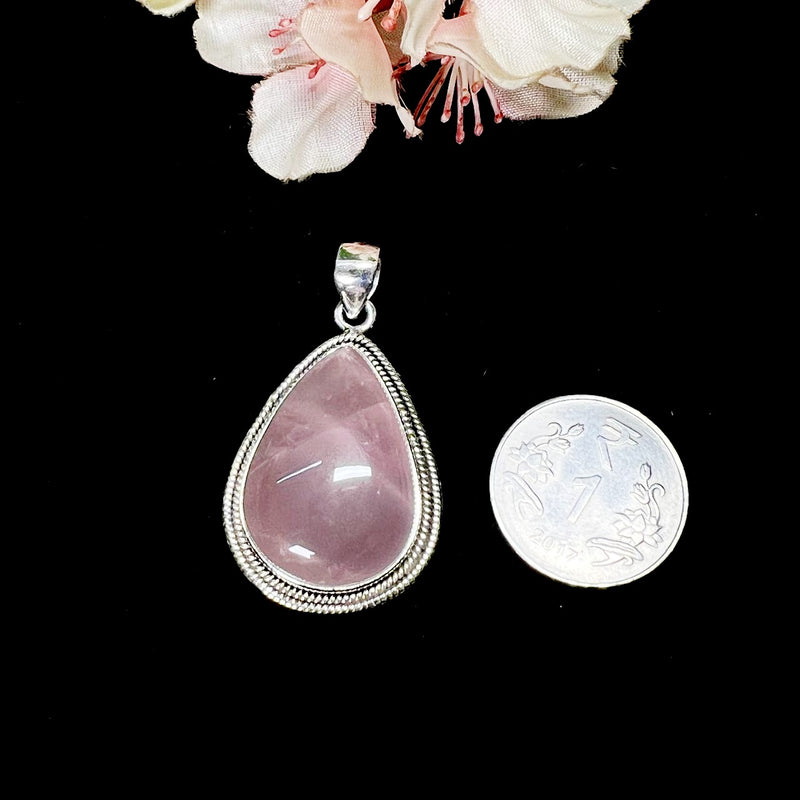 Rose Quartz Pendants in Silver Premium Collection (Love, Romance, Relationships)