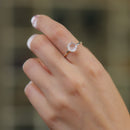 Rose Quartz Adjustable Ring in Silver (for Love and Romance)