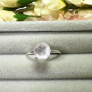 Rose Quartz Adjustable Ring in Silver (for Love and Romance)