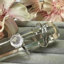 Rose Quartz Adjustable Ring in Silver (for Love and Romance)